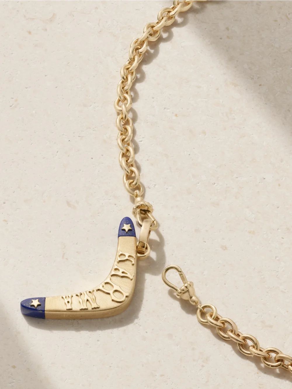 Back view of the Marie Lichtenberg Karma 18-karat Gold Lapis Lazuli Necklace