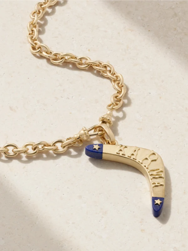 Marie Lichtenberg Karma 18-karat Gold Lapis Lazuli Necklace