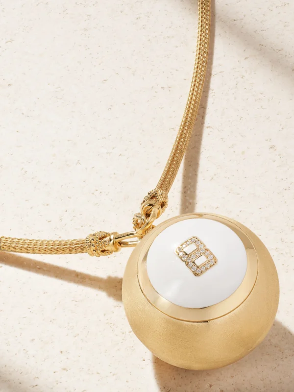 Marie Lichtenberg Magic Ball Indian 18-karat Gold, Enamel and Diamond Necklace