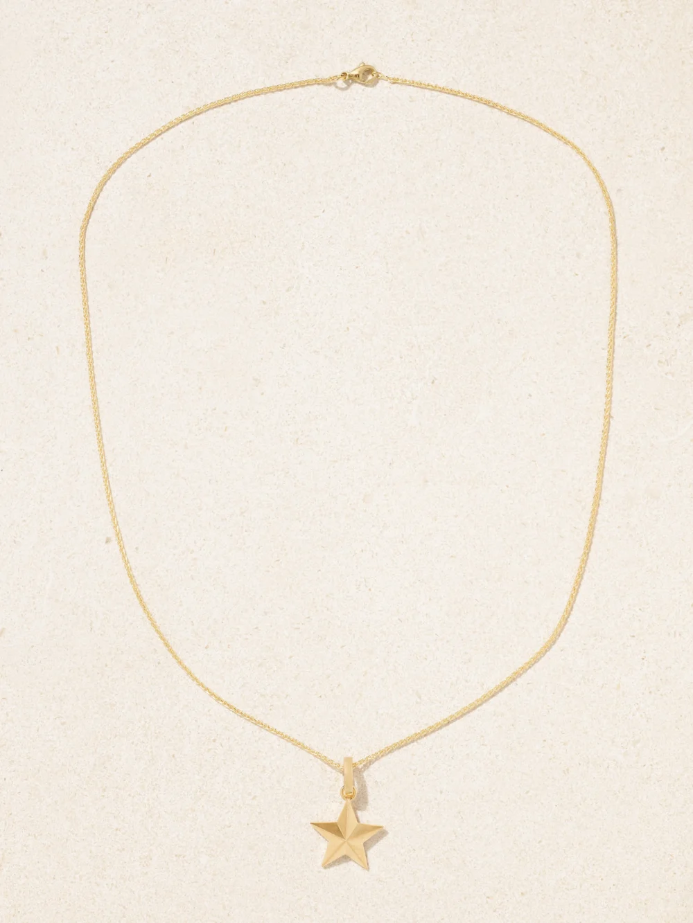 Close-up detail of the Marie Lichtenberg Star 18-karat Gold Necklace