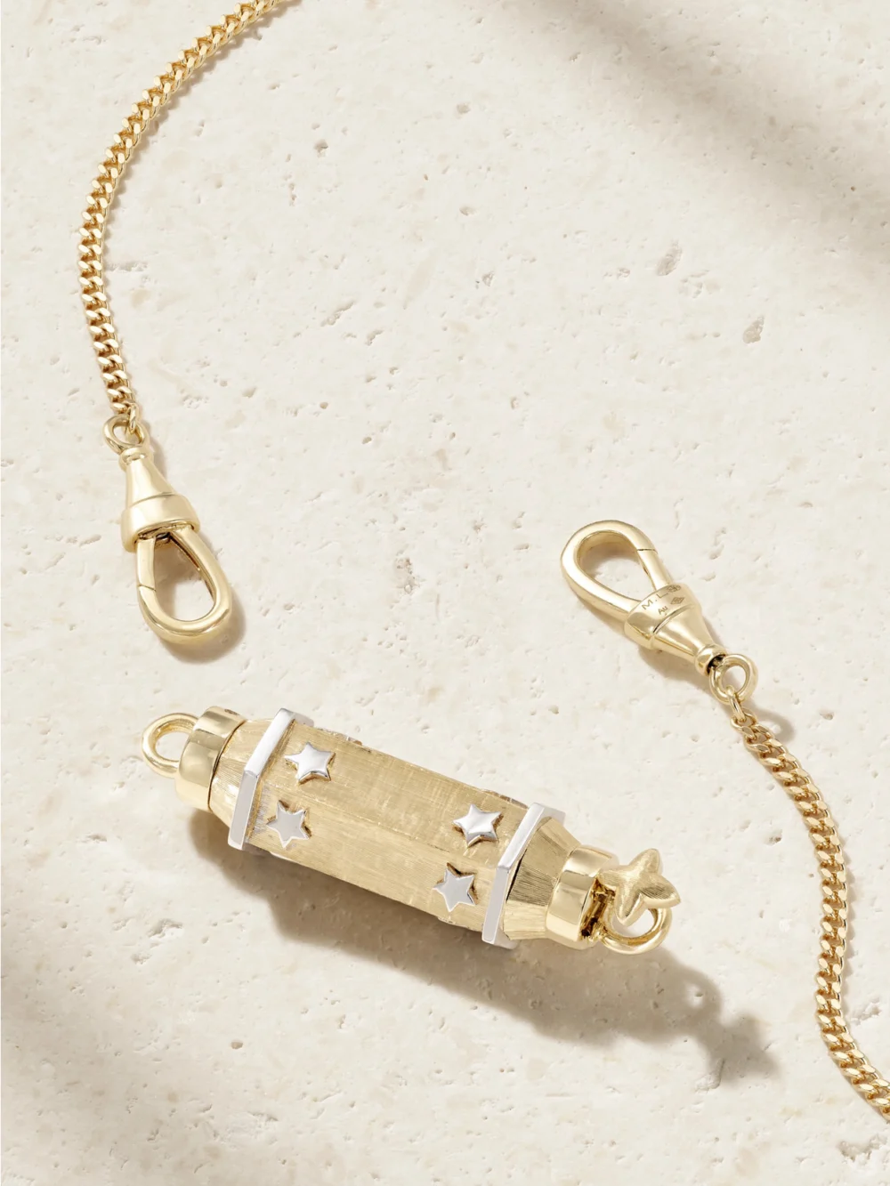 Back view of the Marie Lichtenberg Star Baby Locket 18-karat Yellow and White Gold Necklace