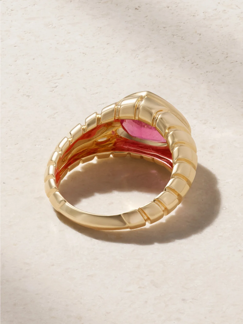 Back view of the Marina B 18-karat Gold Rubellite Ring