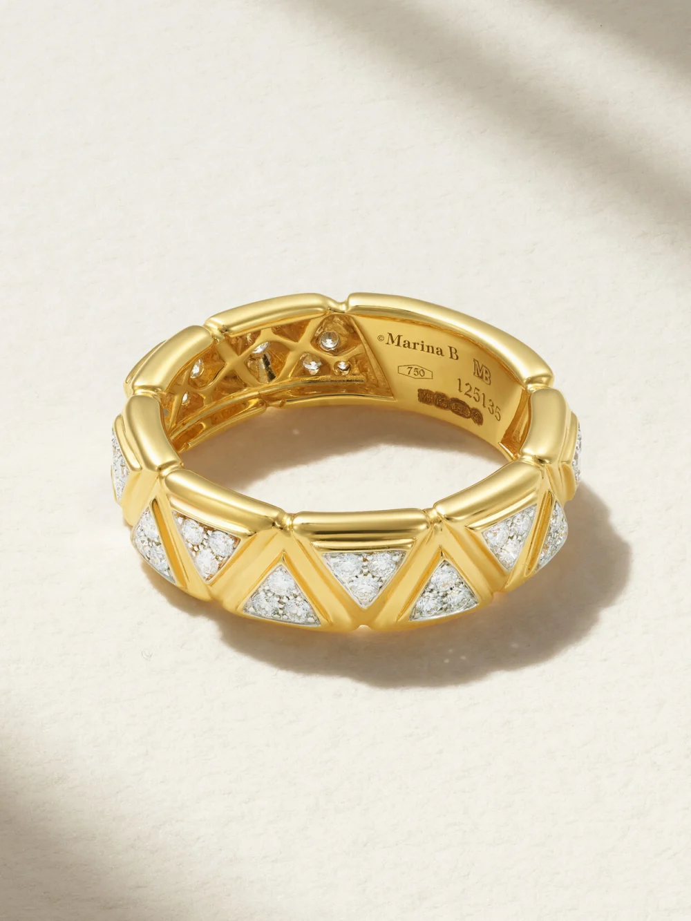 Marina B Triangolini 18-karat Gold Diamond Ring in 7