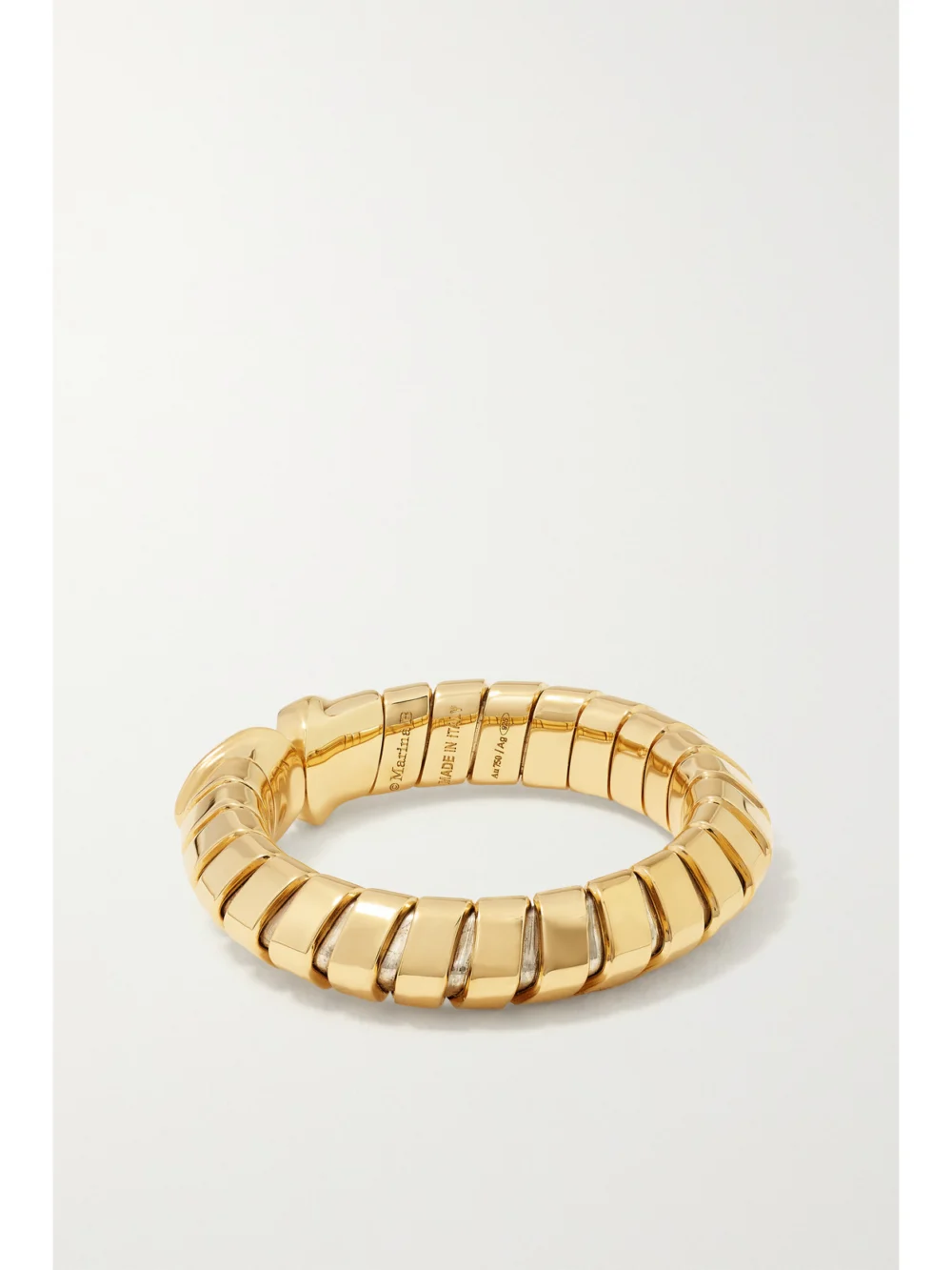 Back view of the Marina B Trisolina 18-karat Gold, Silver and Diamond Ring
