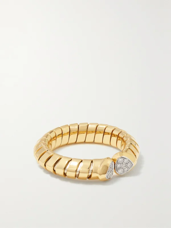 Marina B Trisolina 18-karat Gold, Silver and Diamond Ring