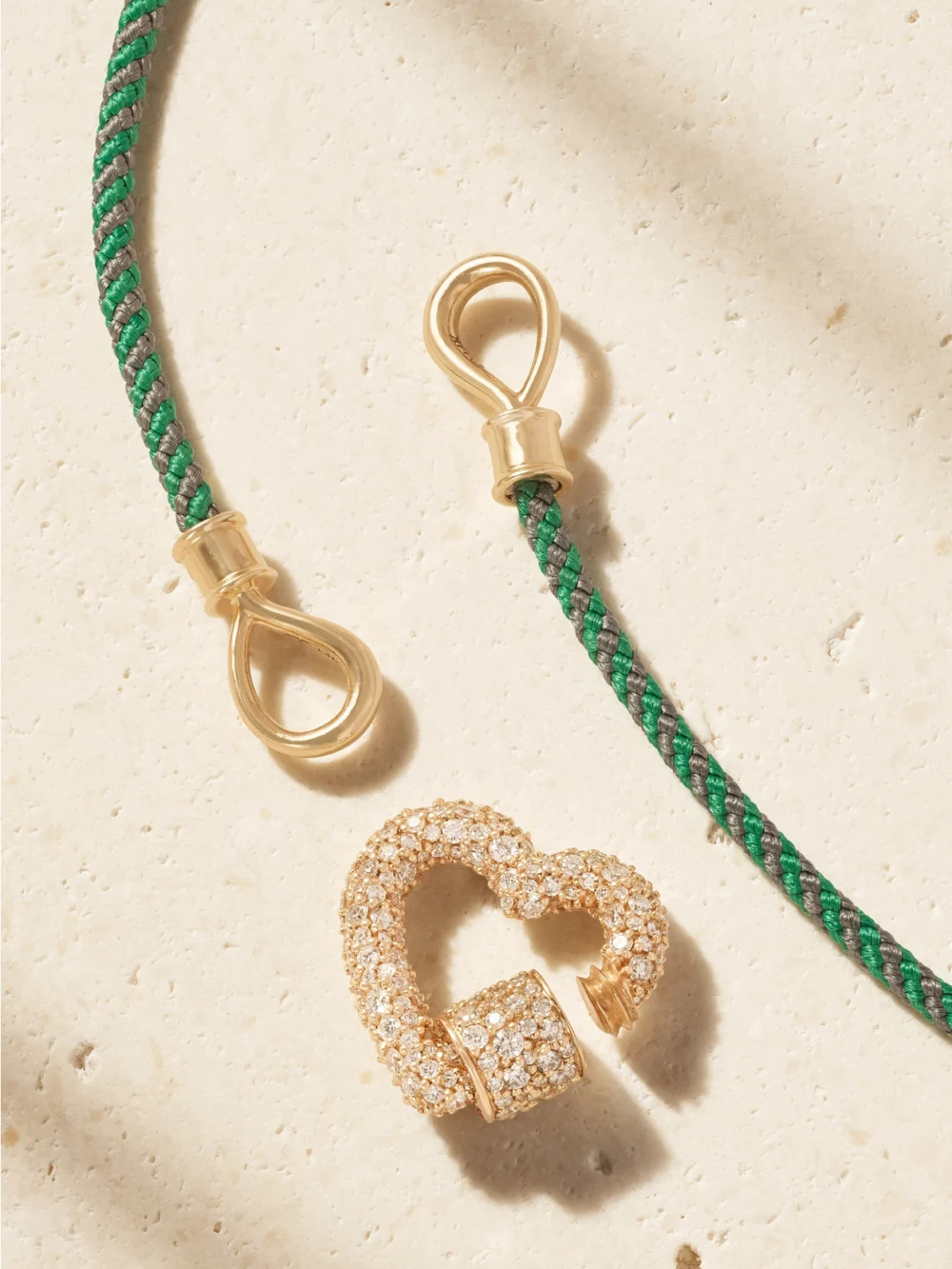 Back view of the Marla Aaron 14-karat Gold, Diamond and Cord Necklace