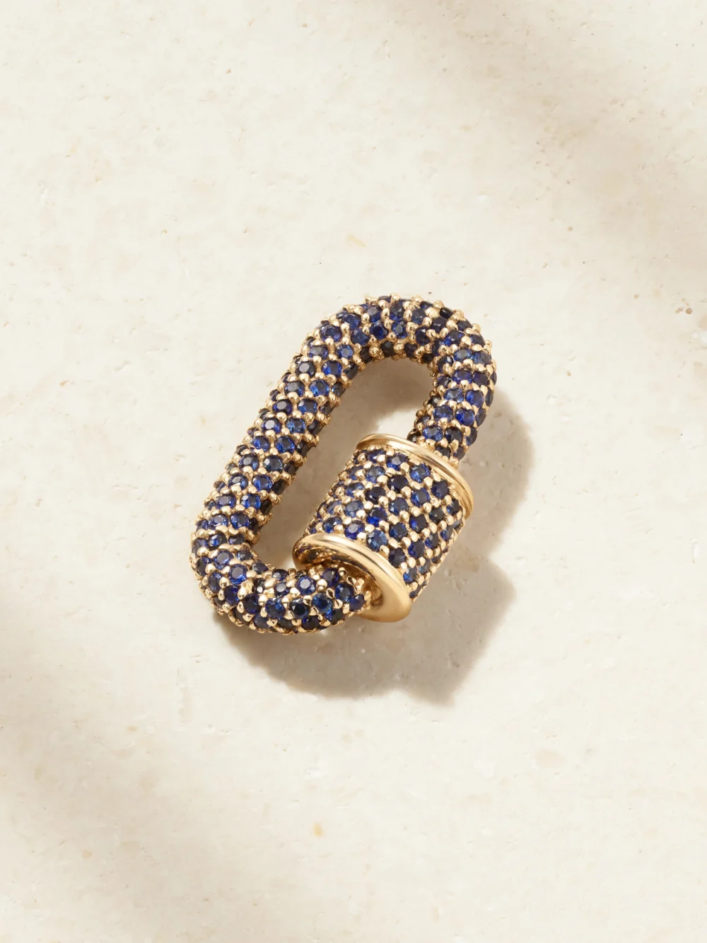 Back view of the Marla Aaron Allstone Chubby Babylock 14-karat Gold Sapphire Pendant
