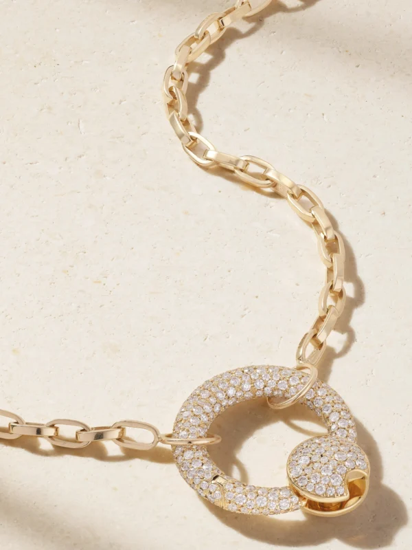 Marla Aaron Allstoned 18-karat Gold Diamond Necklace