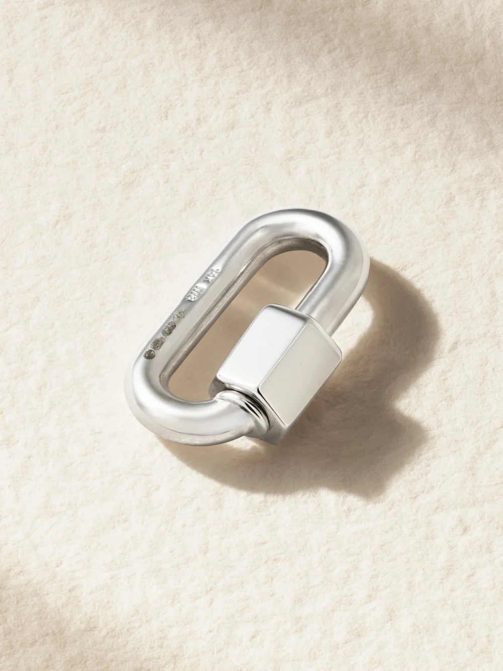 Back view of the Marla Aaron Chubby Babylock 14-karat White Gold Pendant