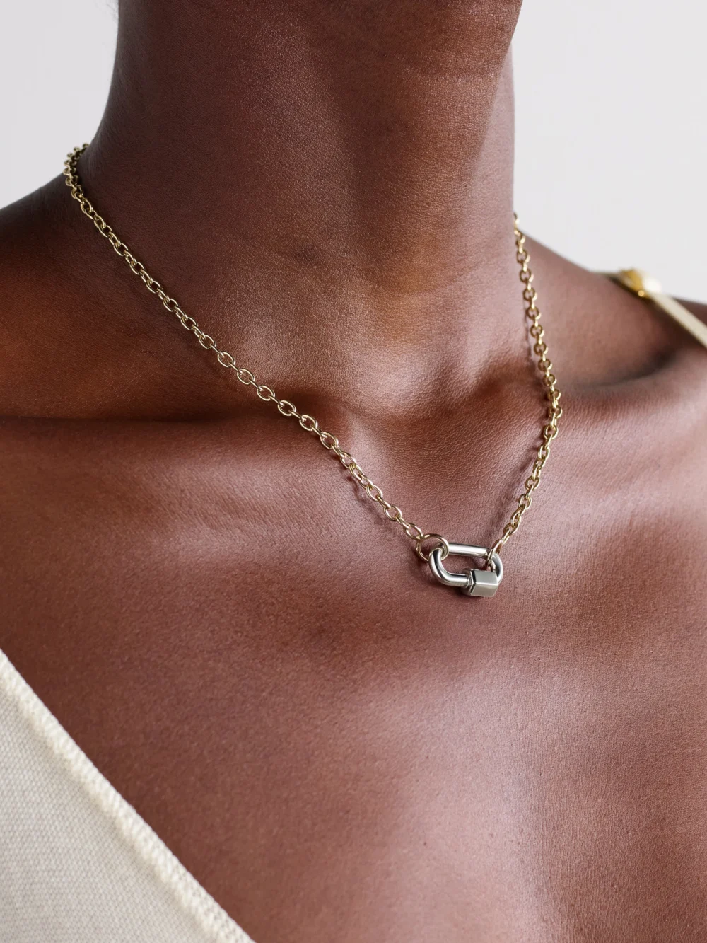 Marla Aaron Chubby Babylock 14-karat White Gold Pendant, styled view