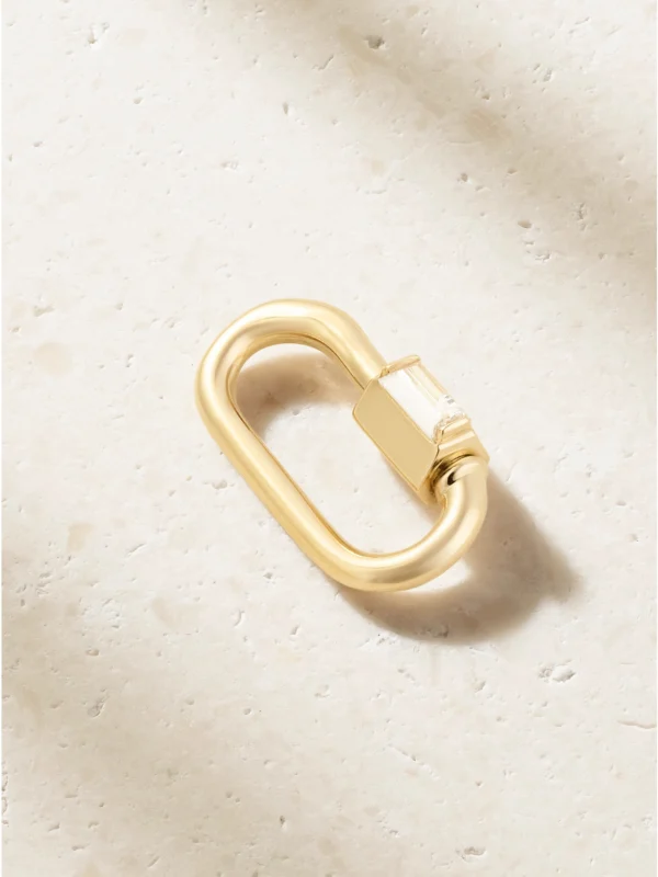 Marla Aaron Solo Baguette Babylock 14-karat Gold Diamond Pendant