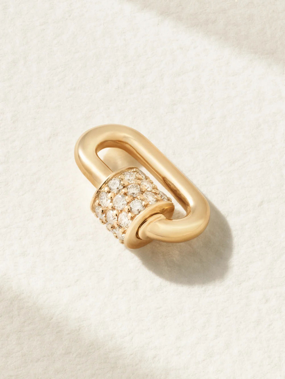 Marla Aaron Stoned Chubby Babylock 14-karat Gold Diamond Pendant