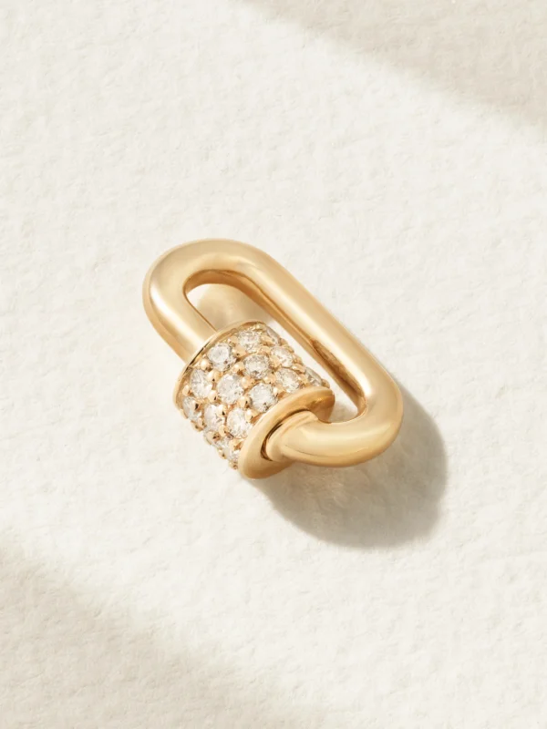 Marla Aaron Stoned Chubby Babylock 14-karat Gold Diamond Pendant