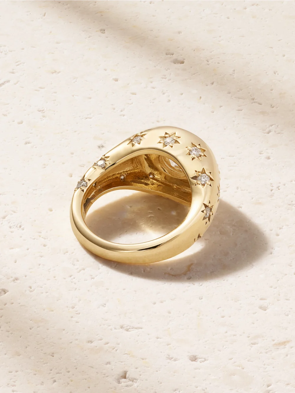 Back view of the Marlo Laz Disco 14-karat Gold Diamond Ring