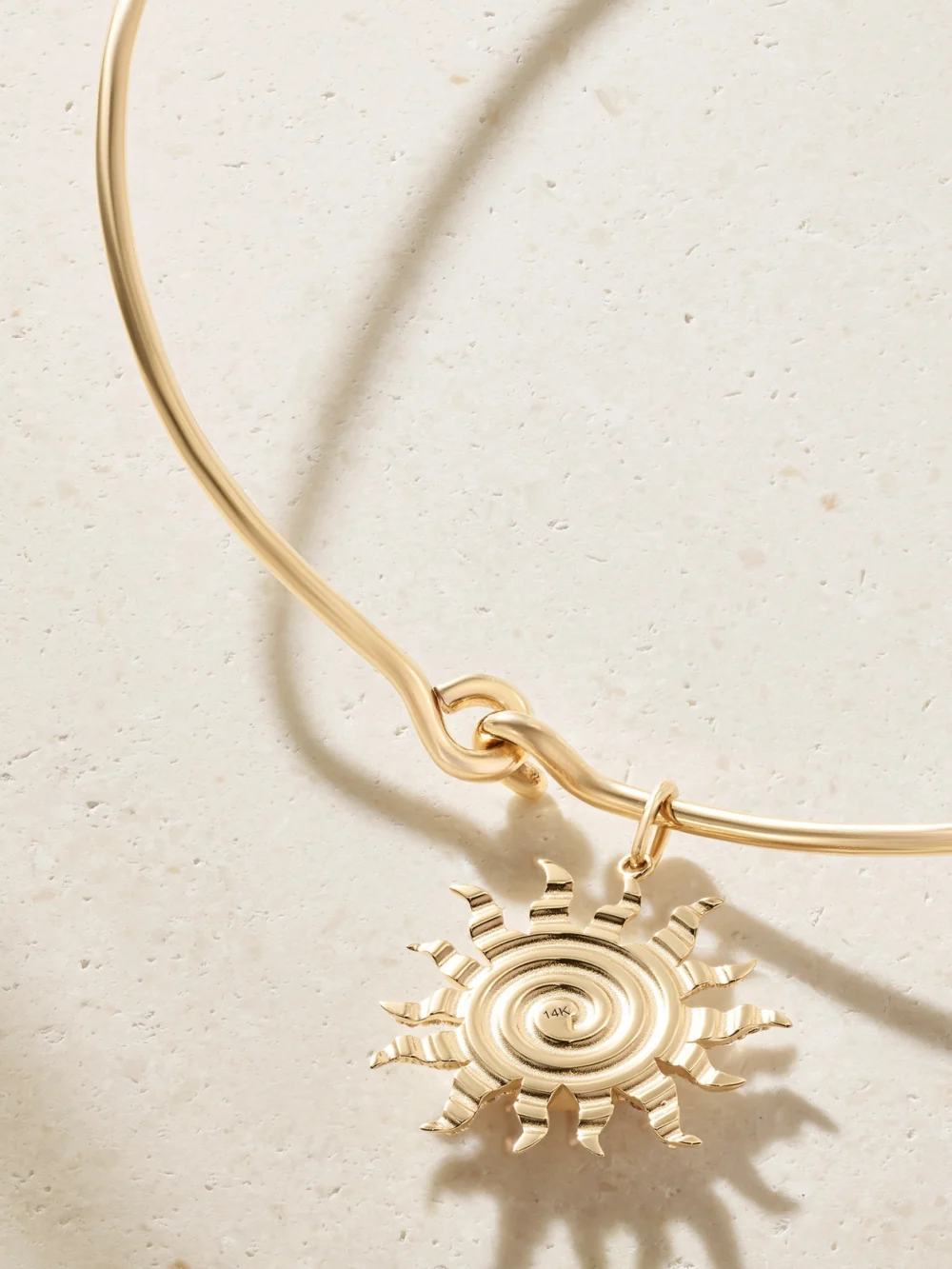 Back view of the Marlo Laz El Sol 14-karat Gold Diamond Pendant Necklace