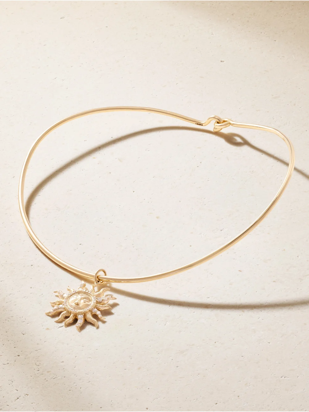 Marlo Laz El Sol 14-karat Gold Diamond Pendant Necklace