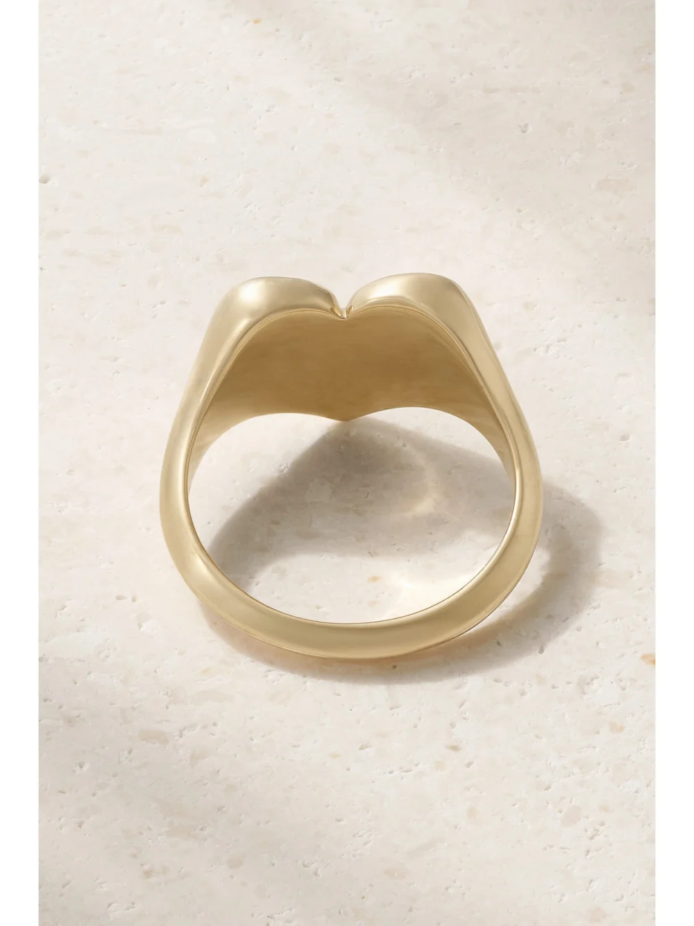 Back view of the Marlo Laz Heart 14-karat Gold Diamond Signet Ring