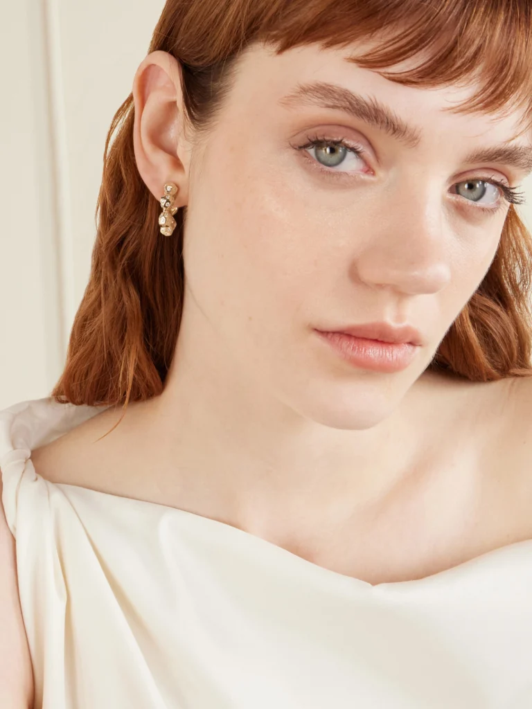 Marlo Laz La Roca 14-karat Gold Diamond Hoop Earrings