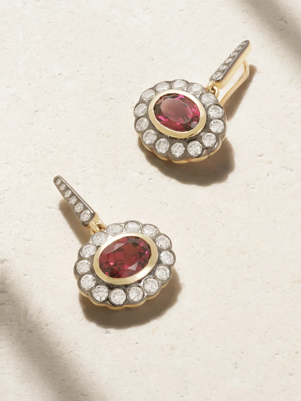 Marlo Laz Lexi 14-karat Gold, Rhodolite and Diamond Earrings