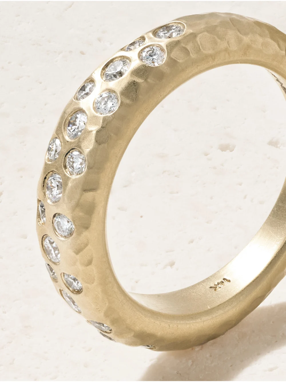 Close-up detail of the Marlo Laz The Sire 14-karat Gold Diamond Ring