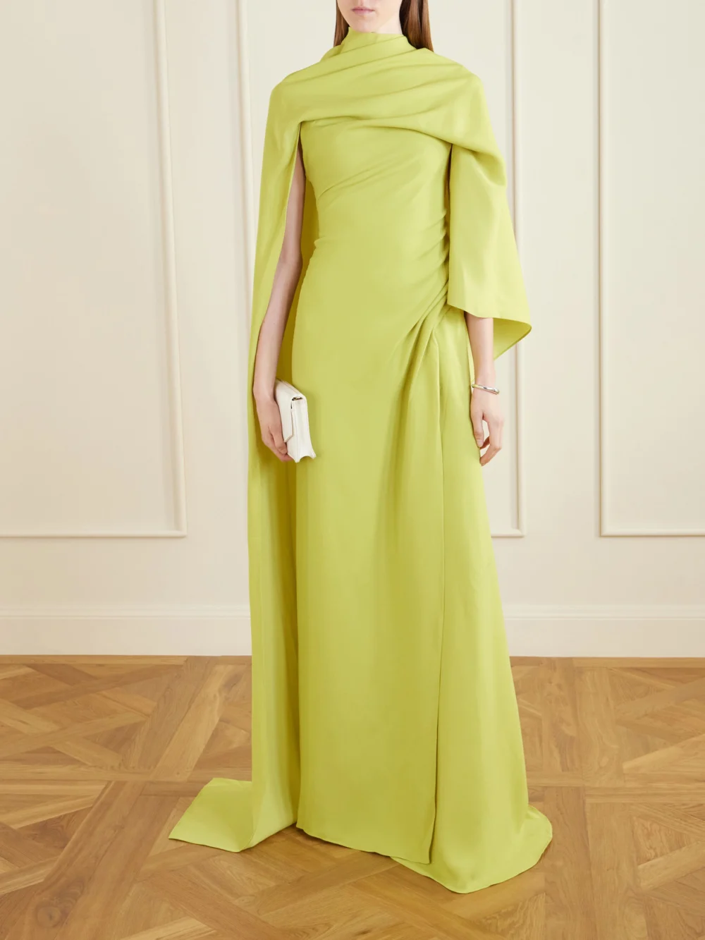 Marmar Halim Draped Crepe Gown, worn by a model
