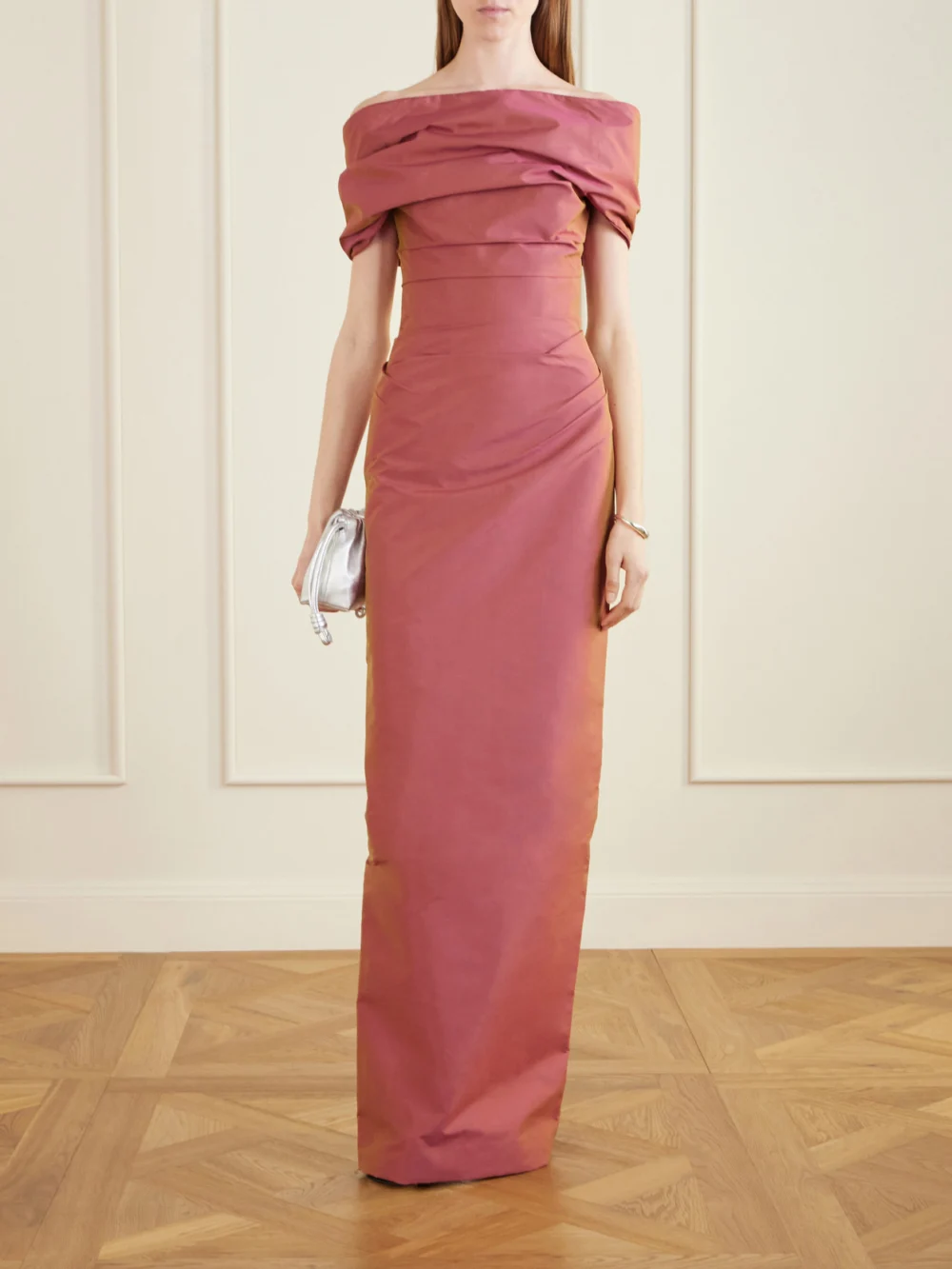Marmar Halim Off-the-shoulder Gathered Taffeta Gown, worn by a model
