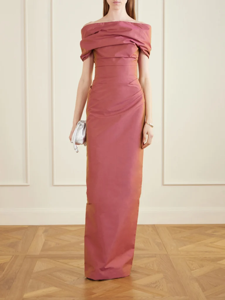 Marmar Halim Off-the-shoulder Gathered Taffeta Gown