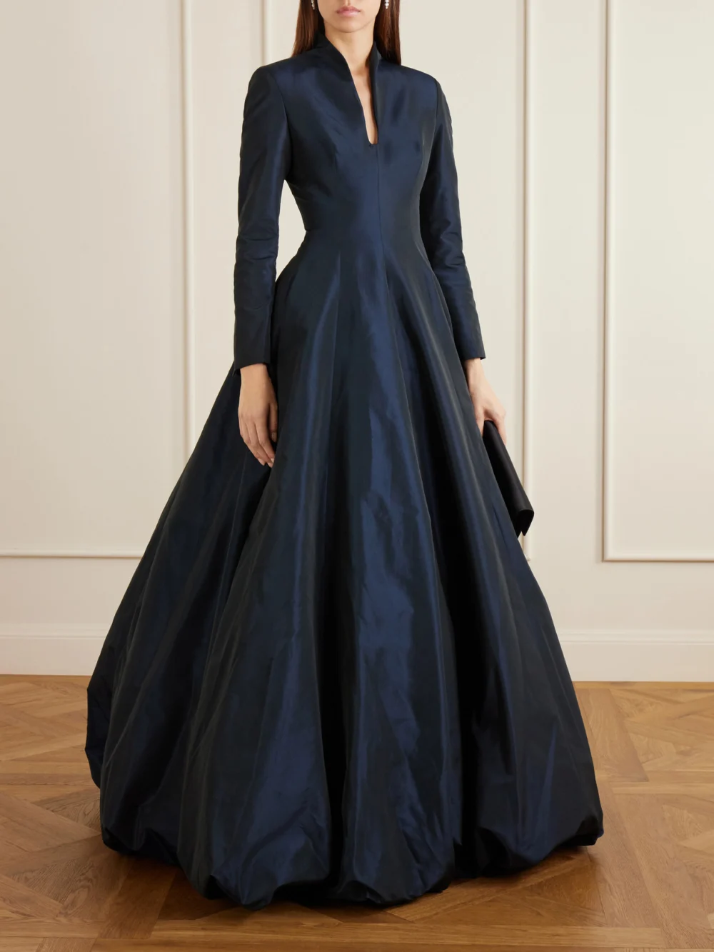 Marmar Halim Pleated Taffeta Gown, worn by a model