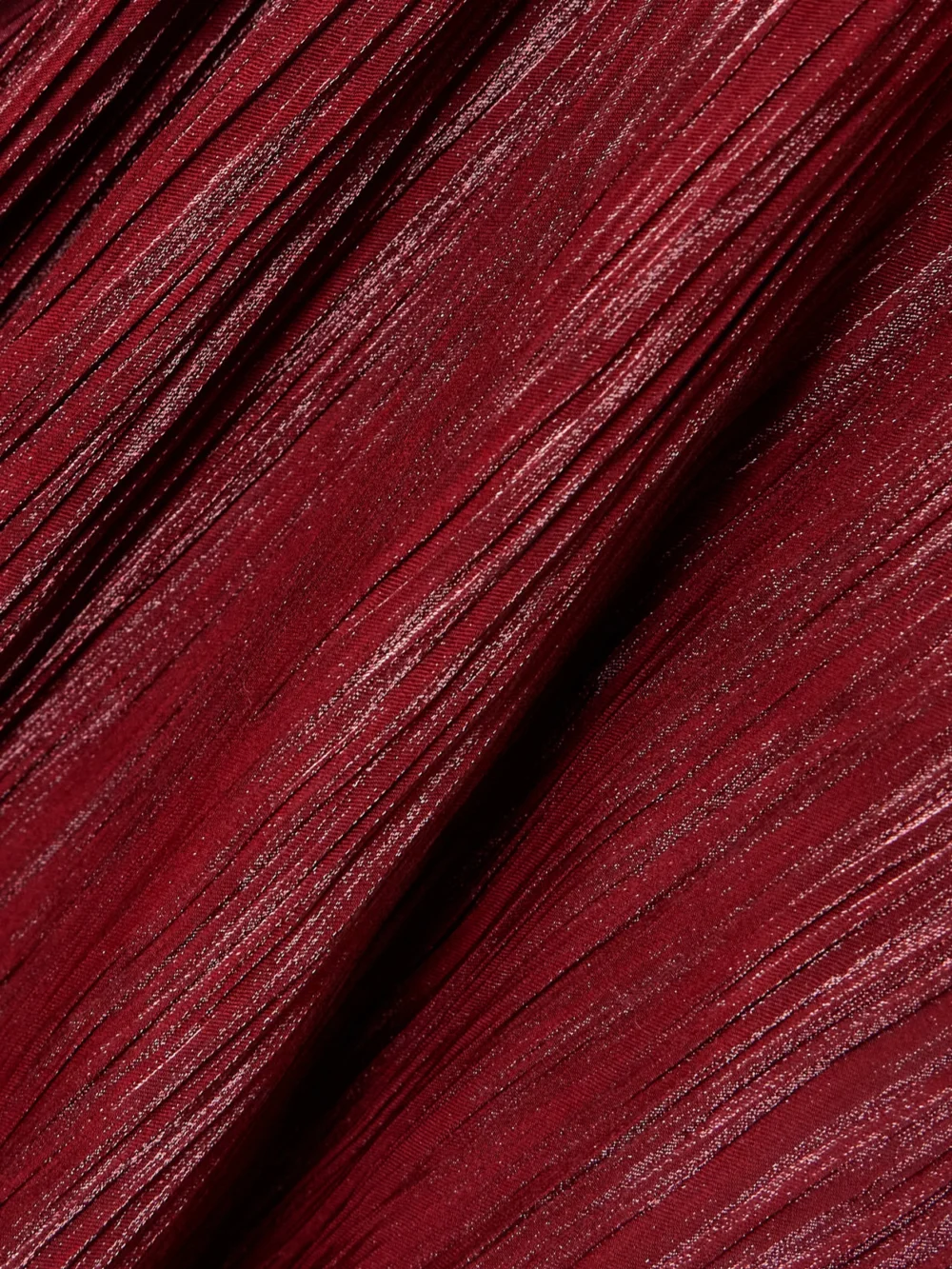 Close-up detail of the Marmar Halim Strapless Plissé Silk-satin Gown and Cape