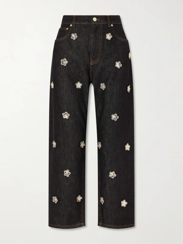 Marni Appliquéd Straight-leg Jeans