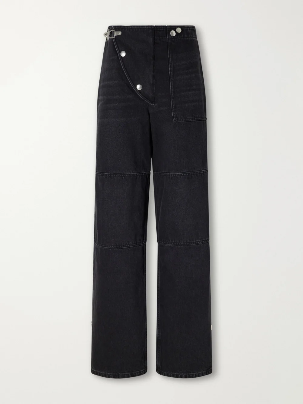 Marni Carabiner-hardware Asymmetric-fly Wide-leg Jeans in black