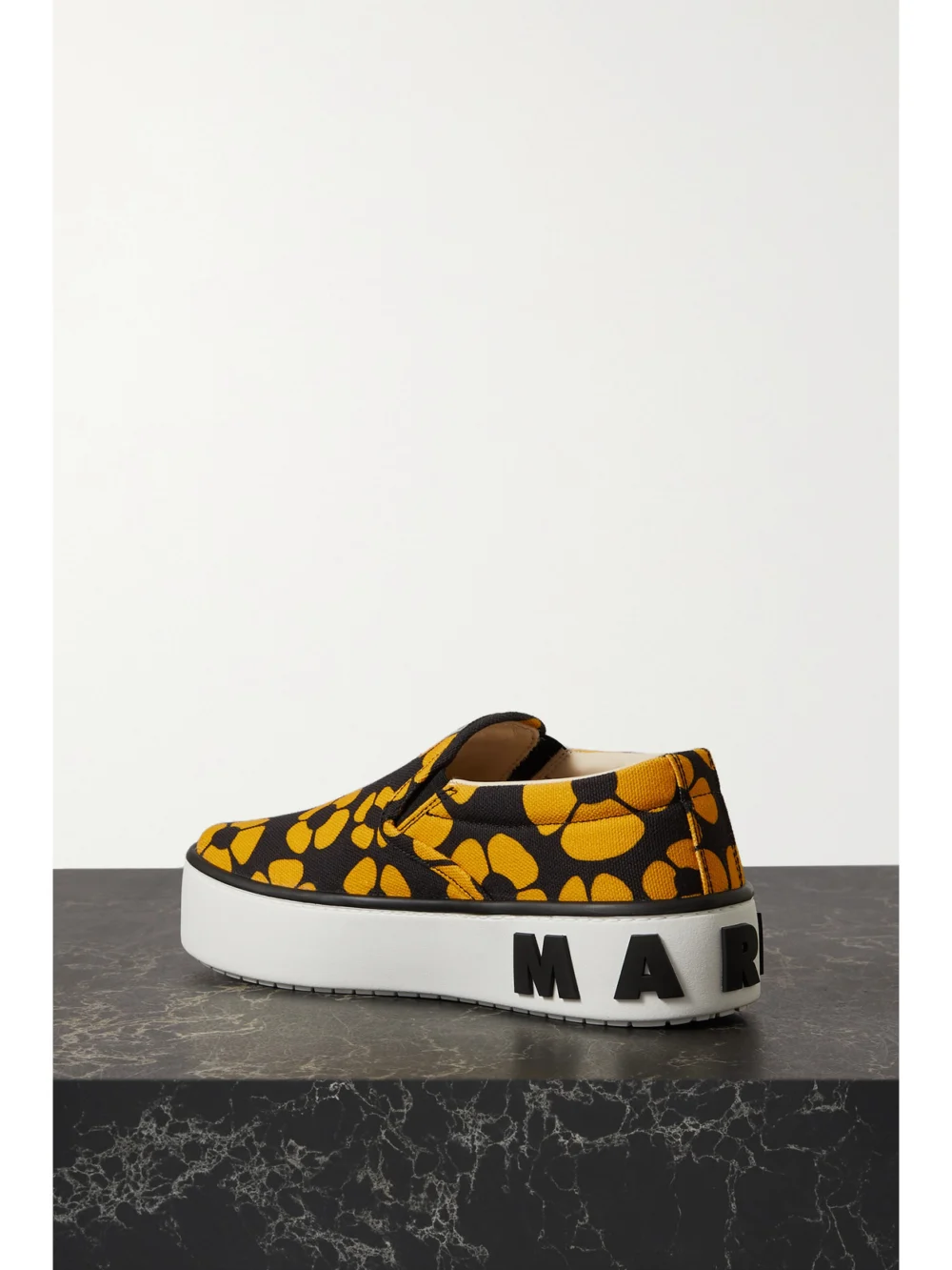 Back view of the Marni + Carhartt Wip Floral-print Cotton-canvas Slip-on Sneakers