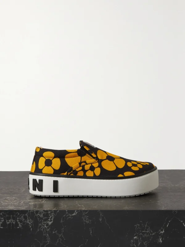 Marni + Carhartt Wip Floral-print Cotton-canvas Slip-on Sneakers