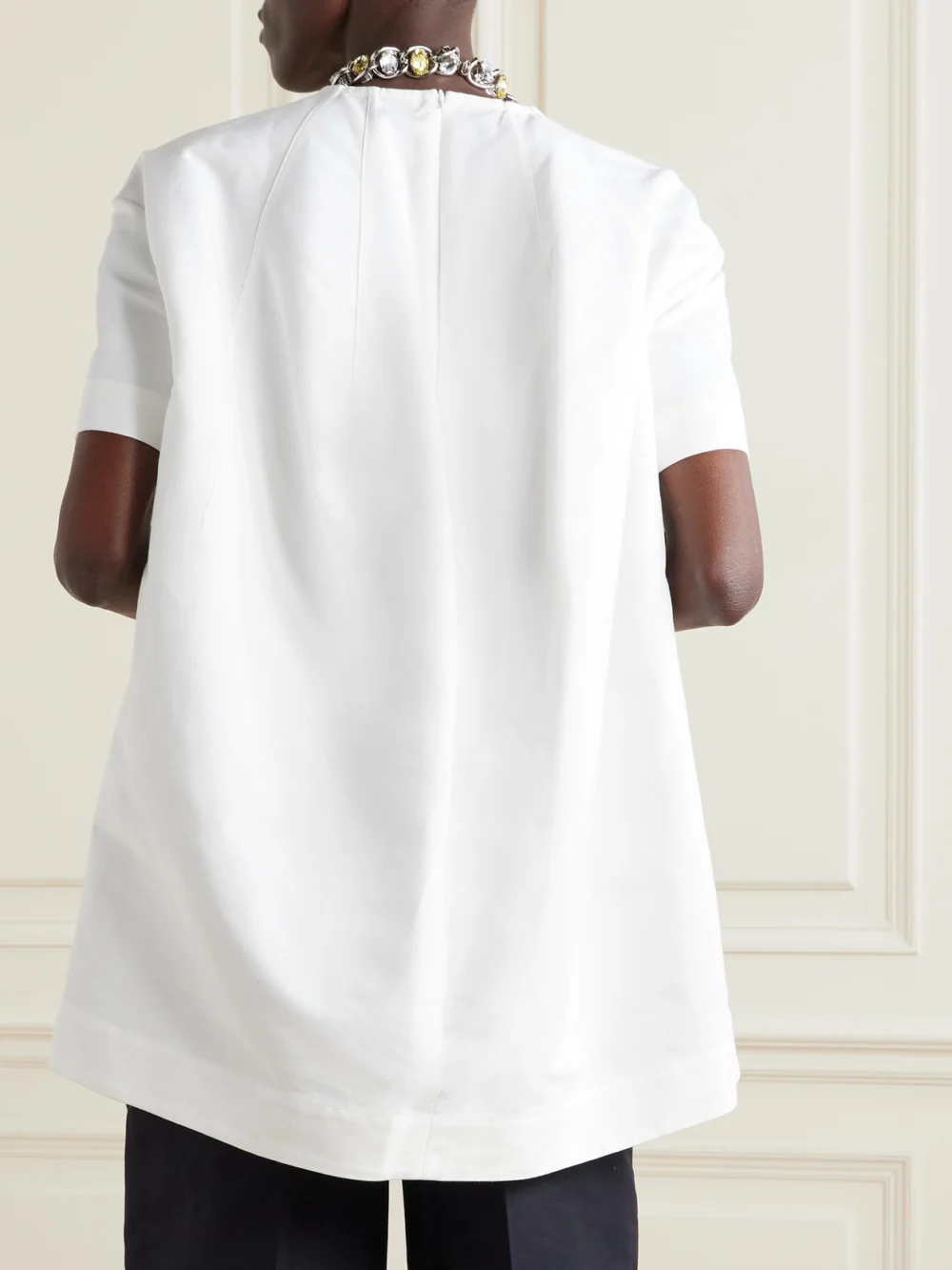 Back view of the Marni Cocoon Cotton-cady Mini Dress