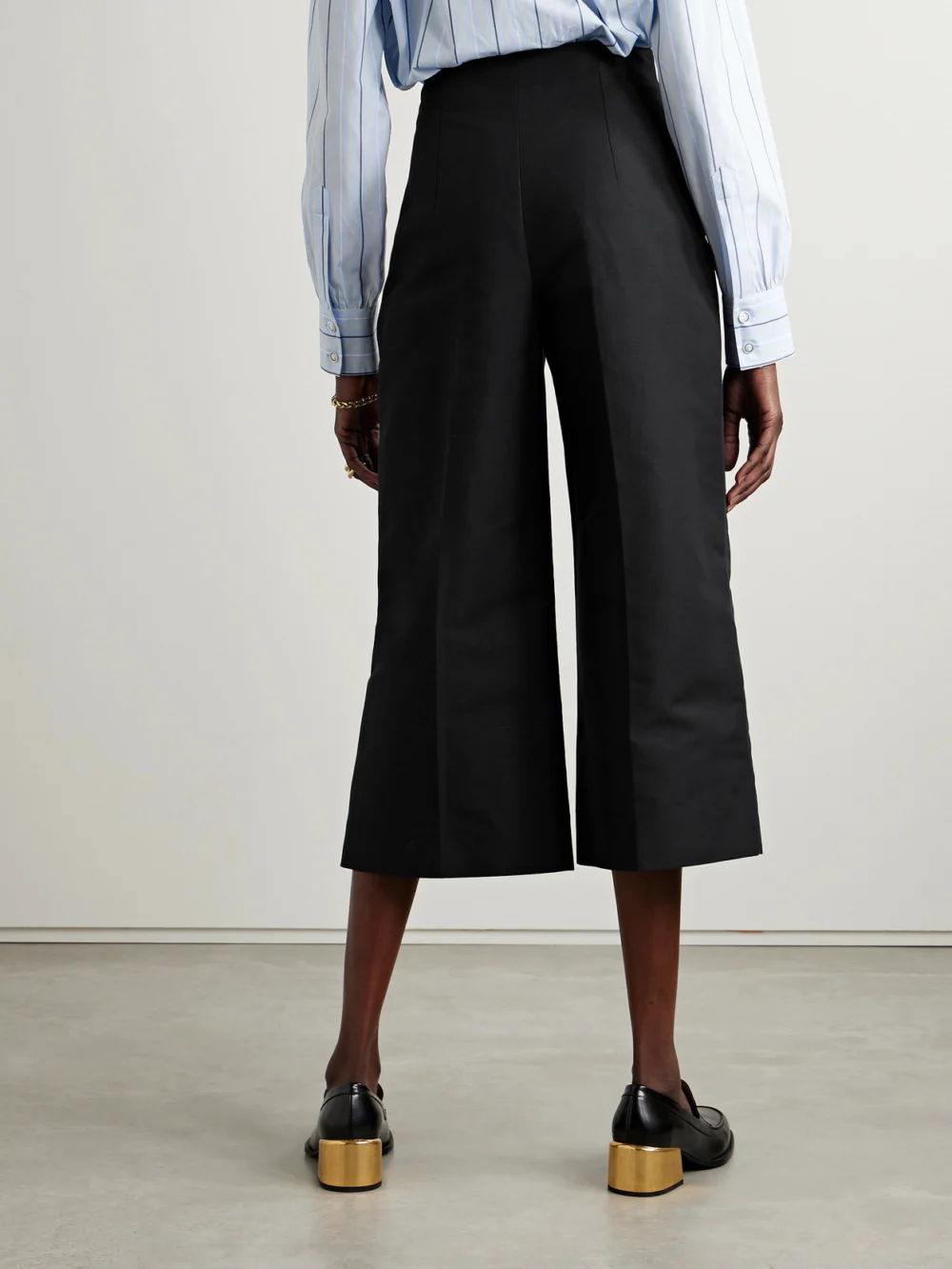 Back view of the Marni Cropped Cotton Wide-leg Pants