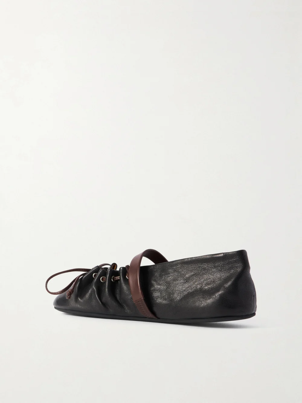Back view of the Marni Dancer Bow-detailed Leather Ballet Flats