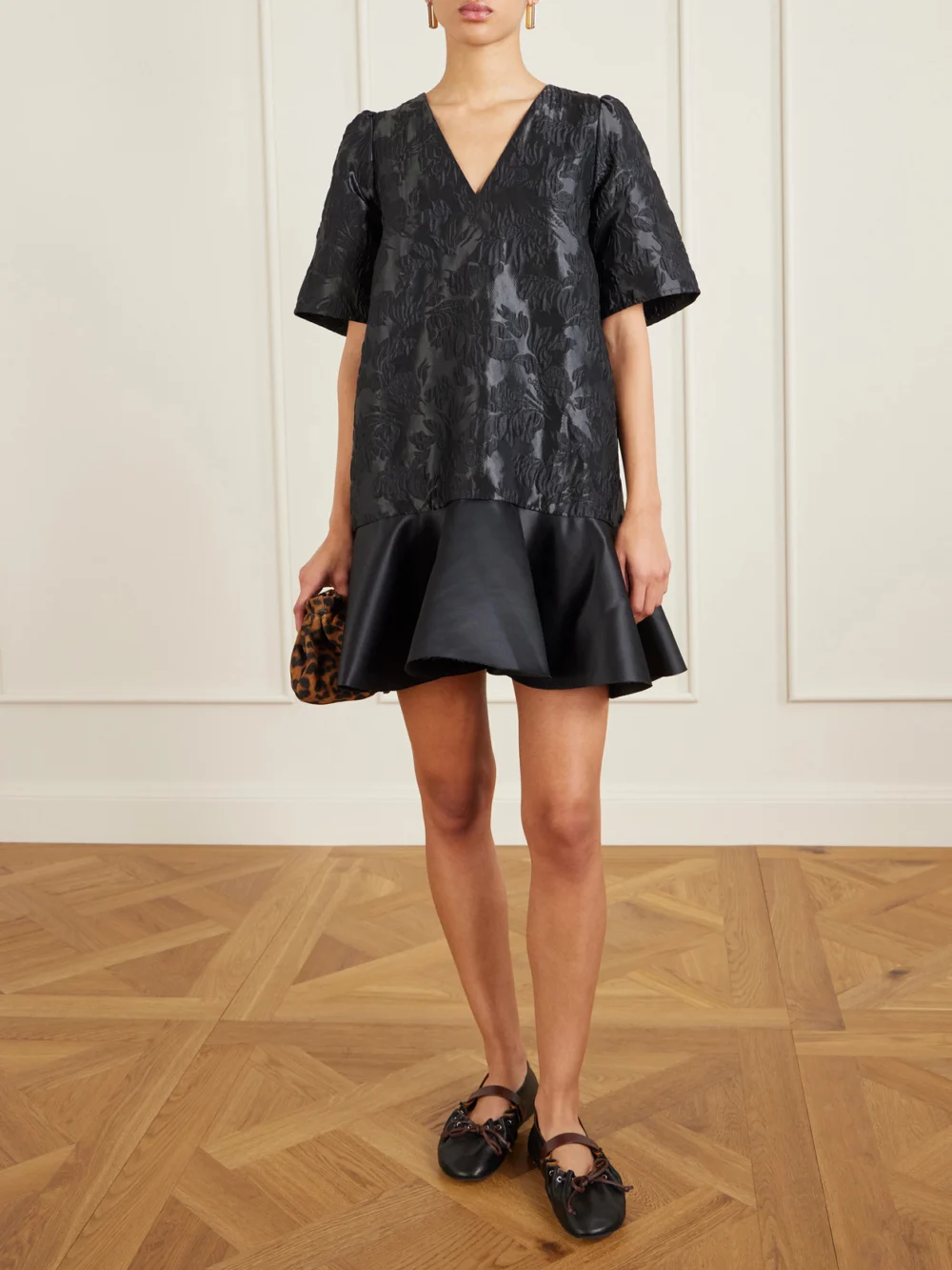 Marni Dancer Bow-detailed Leather Ballet Flats, styled view