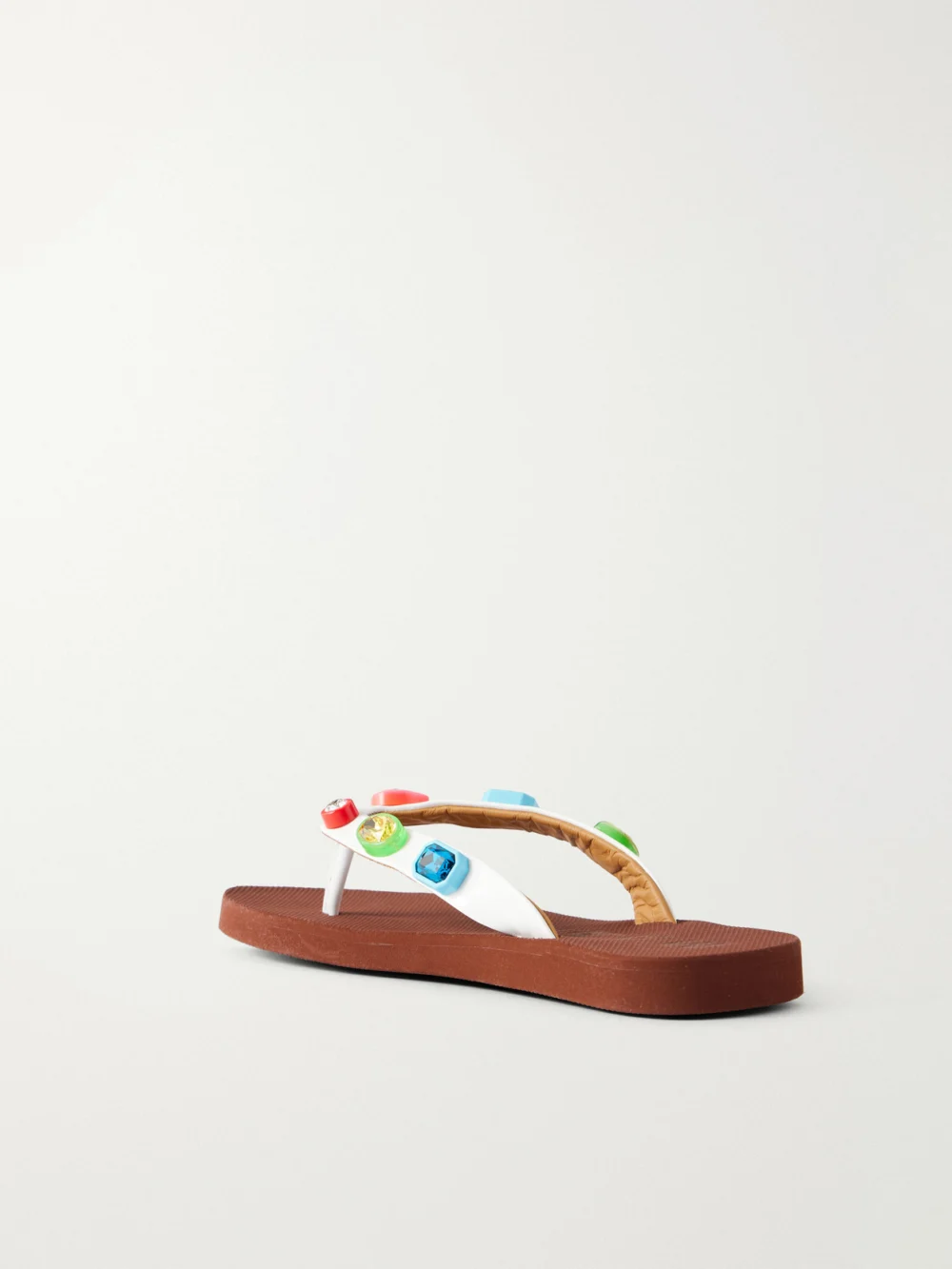 Back view of the Marni Embellished Coated Flip Flops