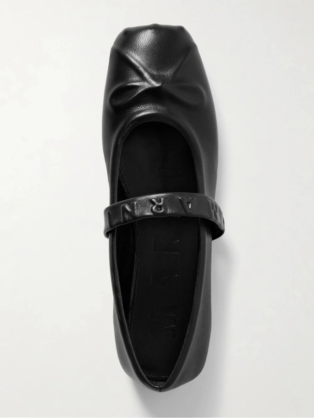 Marni Embossed Leather Mary Jane Ballet Flats in black