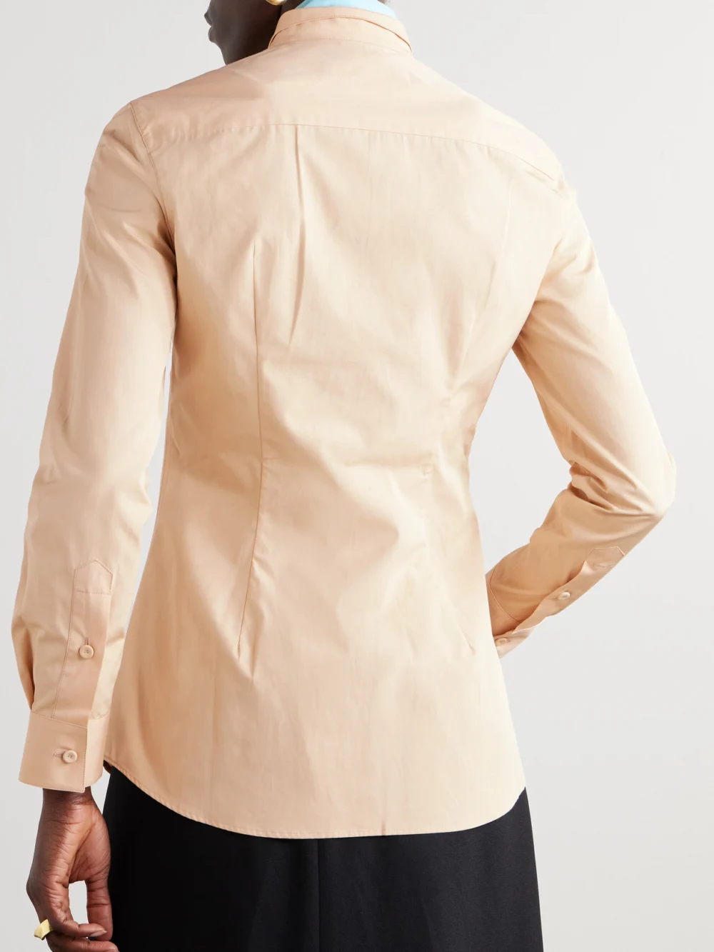 Back view of the Marni Embroidered Organic Cotton-poplin Shirt