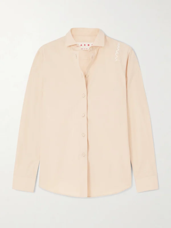 Marni Embroidered Organic Cotton-poplin Shirt