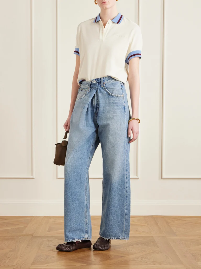 Marni Embroidered Striped Cotton-piqué Polo Shirt