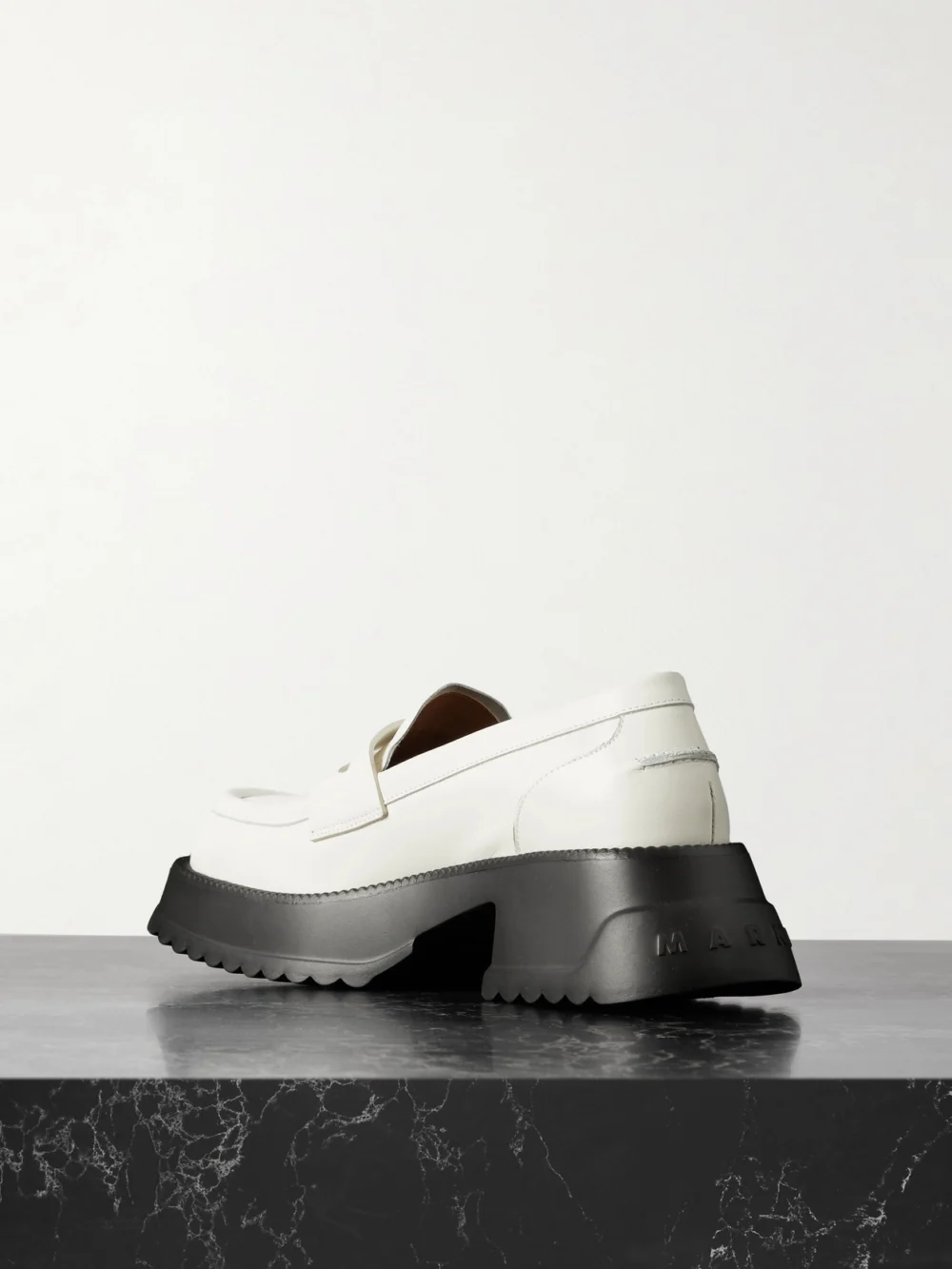 Back view of the Marni Exaggerated-sole Leather Loafers
