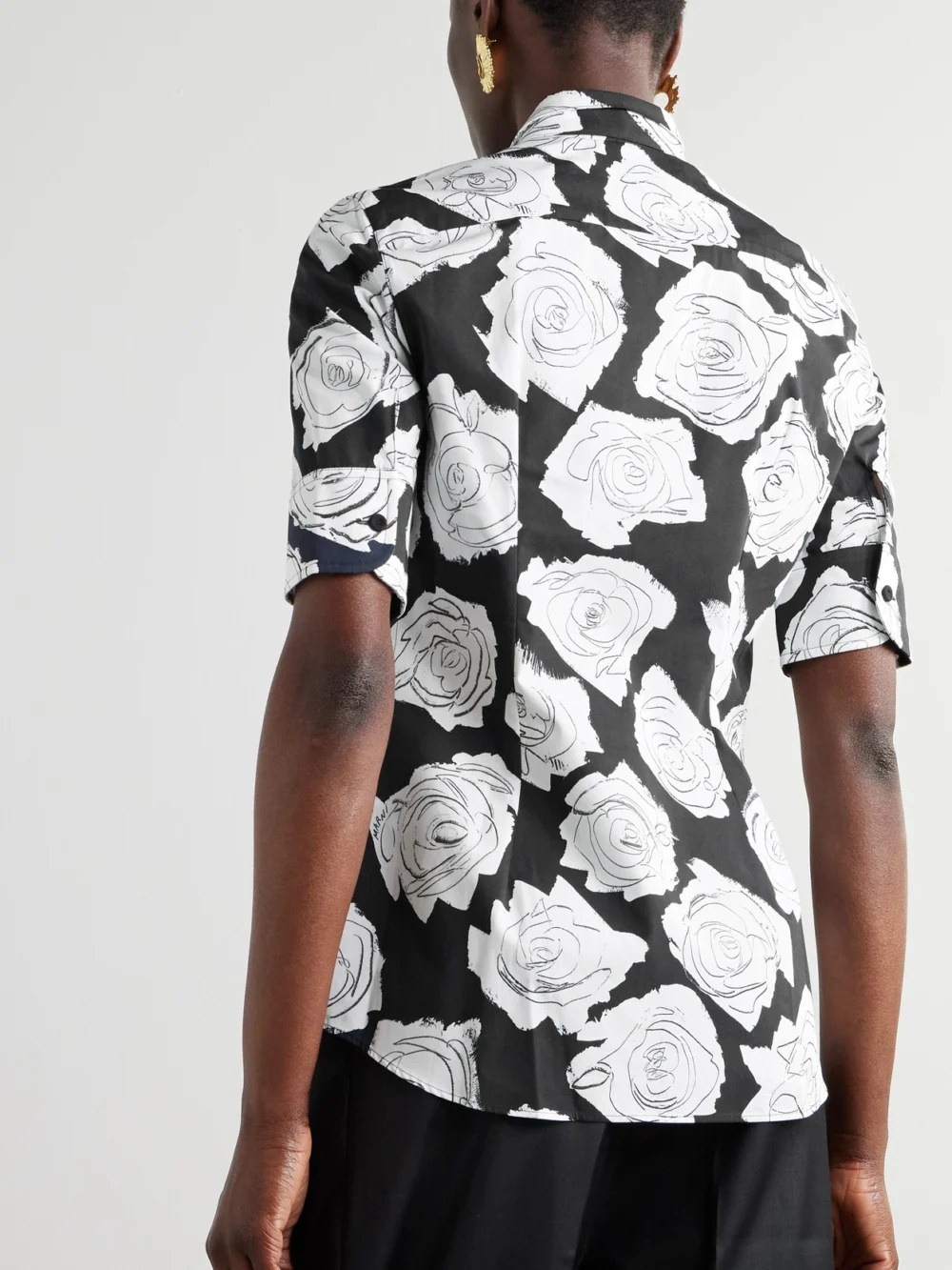 Back view of the Marni Floral-print Cotton Shirt