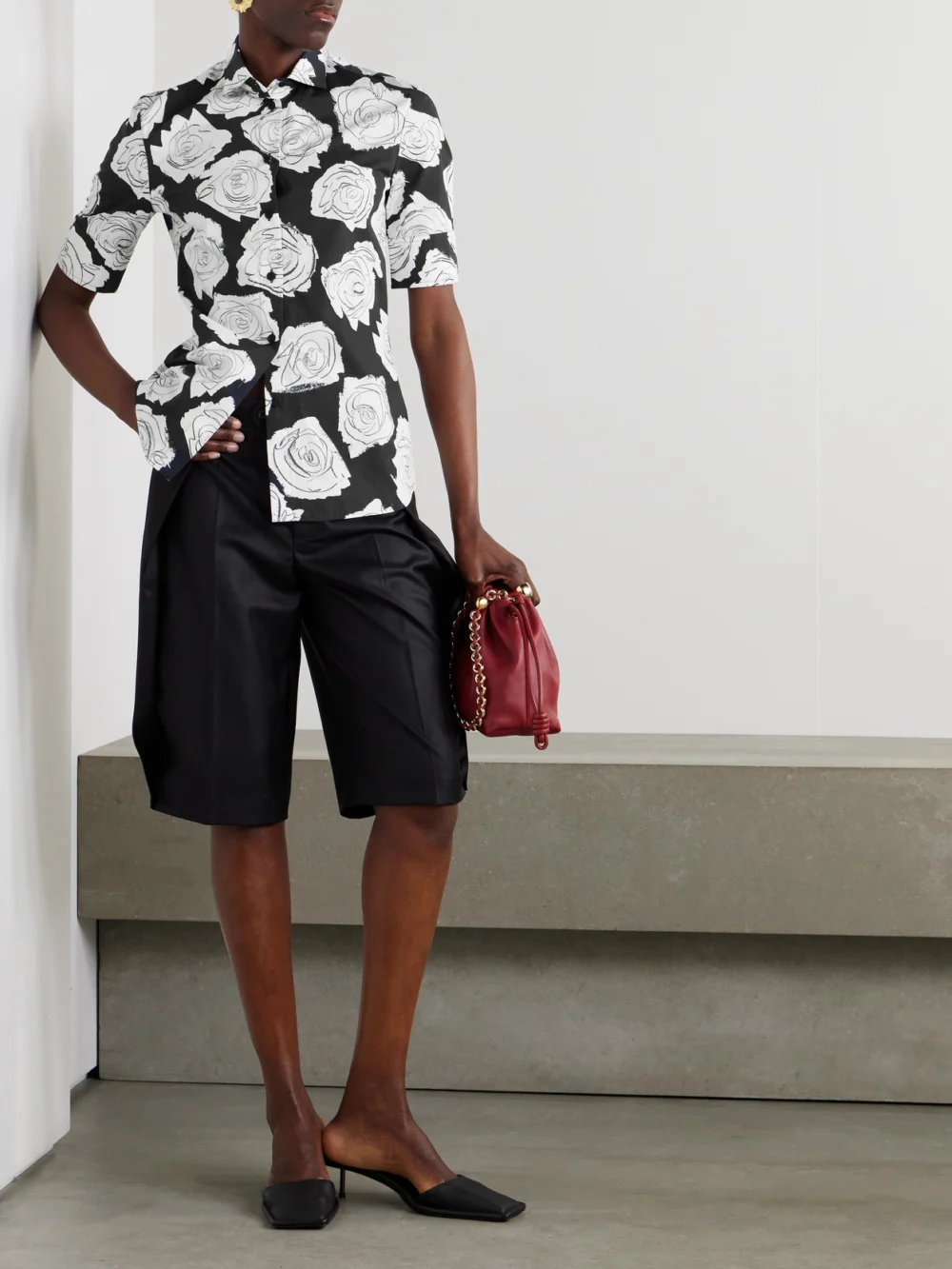 Marni Floral-print Cotton Shirt, worn by a model
