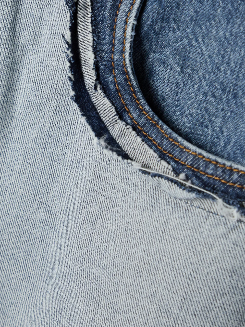 Close-up detail of the Marni Frayed Denim Midi Skirt