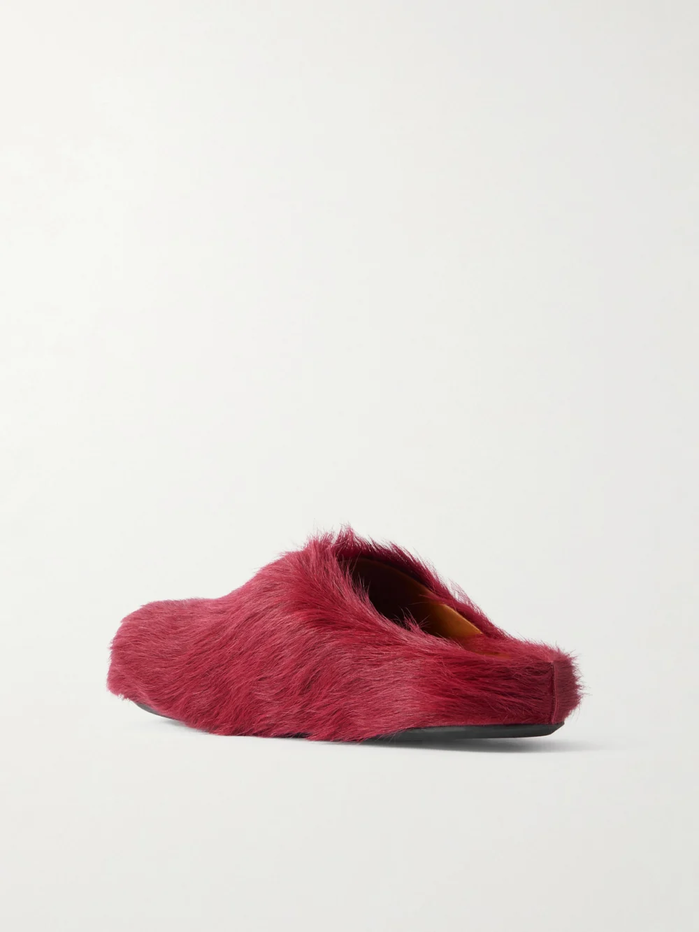 Back view of the Marni Fussbett Calf Hair Clogs