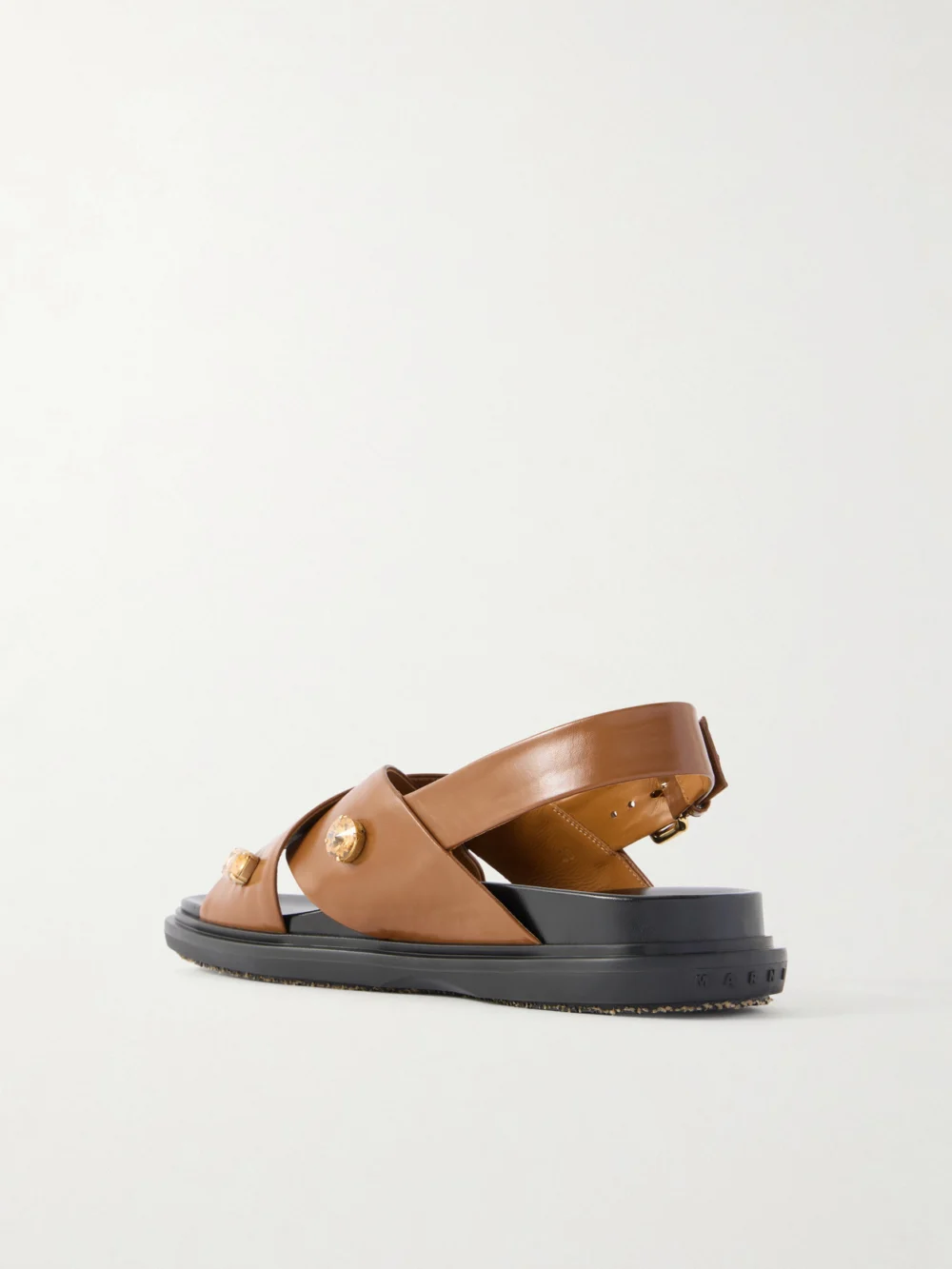 Back view of the Marni Fussbett Embellished Leather Slingback Sandals