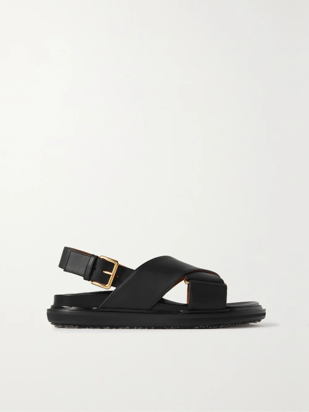 Marni Fussbett Leather Slingback Sandals in black