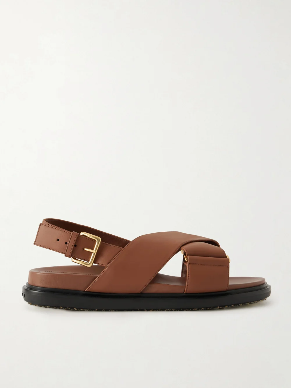 Marni Fussbett Leather Slingback Sandals in brown